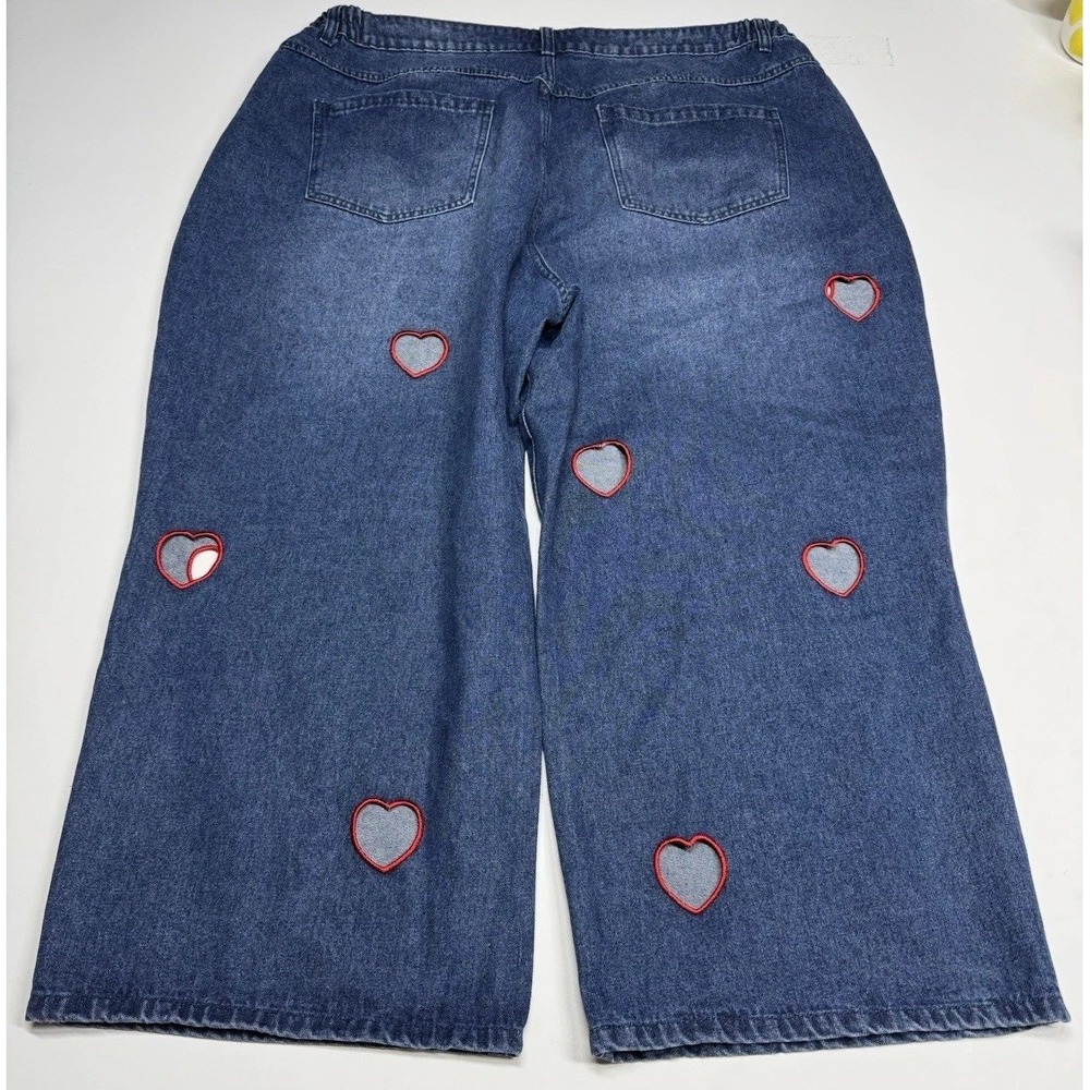 Shiny‎ By Nature Heart Cut Out Jeans 3XL Medium Wash - Picture 13 of 16